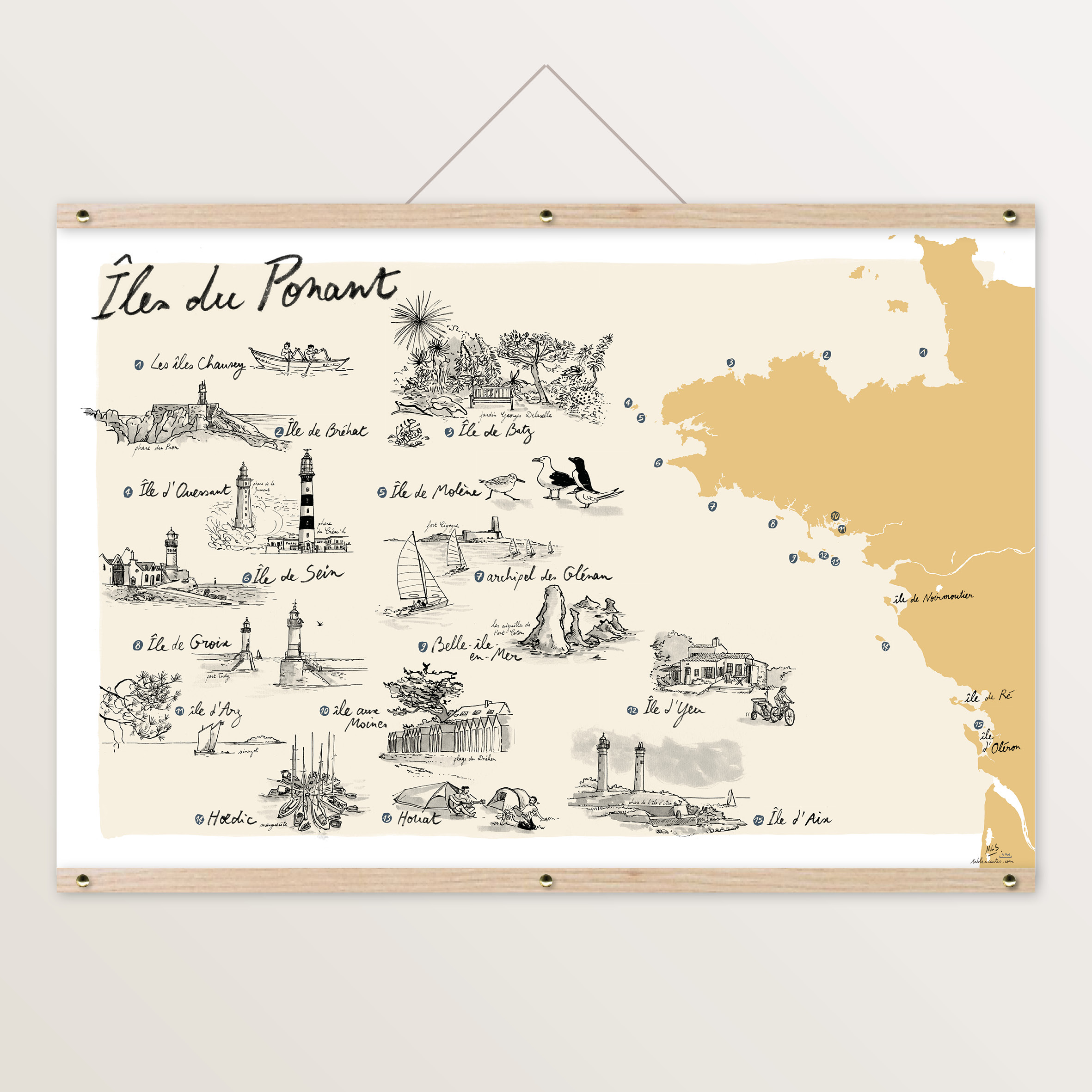 îles du Ponant Table à cartes