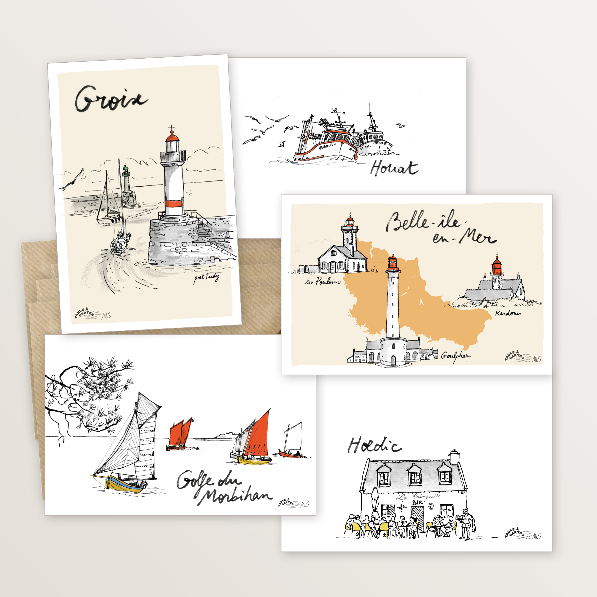 cartes postales iles Morbihan