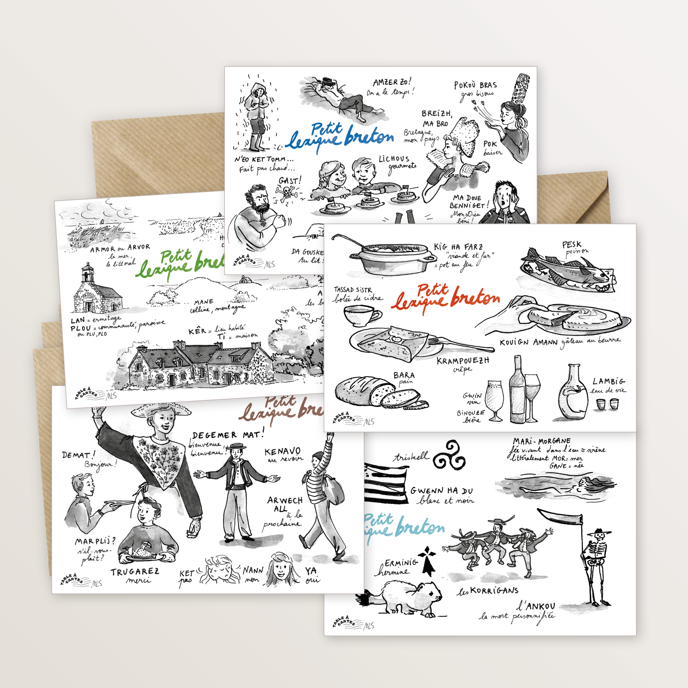 cartes postales mots en breton