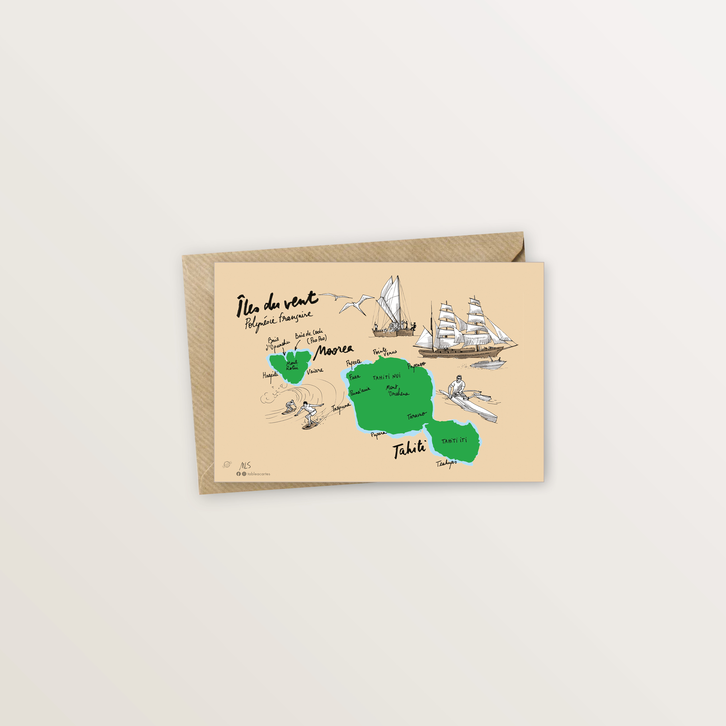 carte Tahiti iles du vent